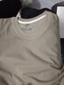 森巷與鹿長(cháng)袖t恤男新品圓領(lǐng)休閑寬松潮流簡(jiǎn)約大方舒適男生純棉打底衫衣服男士純色 卡其色 XL 建議135-150斤 曬單實(shí)拍圖