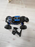 美致模型遙控車(chē)越野車(chē)兒童玩具車(chē)特大號男孩四驅高速攀爬RC電動(dòng)賽車(chē)大腳車(chē) 經(jīng)典款黑藍色【28cm四驅版】  官方標配[一塊充電電池] 曬單實(shí)拍圖