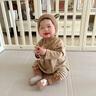 幼歌（YOUGE）春季無(wú)骨縫合兒童卡通打底褲百搭時(shí)髦舒適多色松緊褲子 咖白條(66-90cm兩用襠) 80 cm 曬單實(shí)拍圖