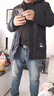 安初夏中長(zhǎng)款棉衣男士冬季棉服新款韓版修身加絨加厚棉襖子衣服男裝外套 【加絨加厚】黑白【帶毛領(lǐng)】 2XL 建議145-160斤 曬單實(shí)拍圖