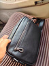 ANDSEEYOU男士單肩包頭層牛皮休閑手工真皮橫款斜跨包迷你小背包青年手機包 雅典黑 曬單實(shí)拍圖