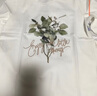 歐莎（OSA）白色印花長袖t恤女薄款2025年秋新款洋氣顯瘦上衣內(nèi)搭體恤百搭 白色 M 曬單實拍圖