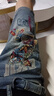 tzbt錦鯉刺繡牛仔短褲男士夏季薄款高端修身中褲風(fēng)復古五分褲中褲 L825款復古藍五分短褲 31 曬單實(shí)拍圖