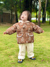 幼歌（YOUGE）嬰幼兒連帽卡通可愛(ài)手指童趣印花保暖舒適加厚連帽棉衣 卡其棕 90 cm 曬單實(shí)拍圖