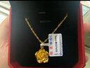 定歲黃金項(xiàng)鏈吊墜999足金女款真金玫瑰花墜子素金掛墜送媽媽老婆按克 一套足金 重約5.3g 曬單實(shí)拍圖