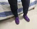 足力健艾爸爸老人鞋女春秋季棉鞋加絨休閑運(yùn)動(dòng)鞋寬頭大碼媽媽鞋防滑保暖 紫色 女款 mx1688  棉鞋 40 (250mm) 曬單實(shí)拍圖