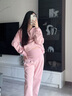 苒琦媽咪孕婦裝2025秋裝新款套裝寬松上衣衛衣洋氣大碼托腹褲時(shí)尚款兩件套 粉色套裝（春秋款） L 曬單實(shí)拍圖