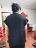 啄木鳥（TUCANO）龜紋真絲香云紗v領短袖上衣夏裝新款女士寬松顯瘦桑蠶絲小衫T恤 黑色 XL 【105-120斤】 曬單實拍圖