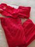 浪莎保暖內衣女士本命年大紅色秋衣秋褲新娘結婚打底衫套裝加絨棉毛衫 8616加絨大紅 【高檔專(zhuān)柜精品】 S 80-120斤，手提袋+紅襪+紅內褲 曬單實(shí)拍圖
