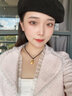 相思結(jié)許愿石黃金頸鏈男士吊墜金項鏈女新款999足金情侶掛墜送禮物 黑繩款古法+許愿石 約2.35-2.55g 曬單實拍圖