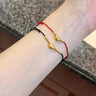 中國(guó)黃金（CHINA GOLD）黃金轉(zhuǎn)運(yùn)珠足金相思豆情侶手鏈編織繩手飾七夕生日禮物女生送女友 相思豆手鏈【紅繩】約0.3g 曬單實(shí)拍圖