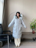 lagogo【三防】長(zhǎng)款羽絨服女拉谷谷2024年冬季新款連帽有毛領(lǐng)外套 淺藍(lán)色 S 曬單實(shí)拍圖