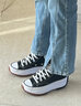 匡威（Converse）女鞋男鞋帆布鞋Run Star秋季新款高幫運動(dòng)鞋厚底增高休閑鞋 166800C黑白厚底增高 經(jīng)典百搭 42 曬單實(shí)拍圖