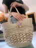 鷗咖諾 編織草編包包女情人節2025新款夏天波西米亞風(fēng)海邊沙灘單肩包 米色 曬單實(shí)拍圖