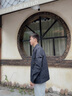 卡賓男裝 90鴨絨羽絨服2024秋冬新款老花滿印外套舒適保暖A 深藍(lán)色87 M /170/48 曬單實拍圖
