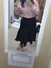 愛(ài)居兔冬季新款純黑色舒適柔軟長(cháng)款半身裙A字裙EQDDJ4M005A 黑色05 165/72A/L 曬單實(shí)拍圖