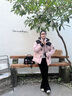 探路者（TOREAD）鵝絨羽絨服面包服戶外防風(fēng)防潑水短款棉服保暖連帽外套男女劉昊然 瓷瓦粉黑色 S 曬單實(shí)拍圖