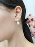 唐后（TH）淡水珍珠耳環(huán)女925銀耳釘歐美輕奢氣質(zhì)中式耳墜送生日節(jié)日禮物 金黃色-耳環(huán) 曬單實(shí)拍圖