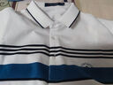 夢(mèng)特嬌（MONTAGUT）Polo衫男夏季珠地棉條紋撞色短袖T恤透氣薄款上衣 白色 50  曬單實(shí)拍圖