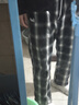 SLAMBLE春季新款黑白格子直筒衛(wèi)褲男女潮流寬松百搭休閑運(yùn)動(dòng)長褲 黑白格子 XL 曬單實(shí)拍圖