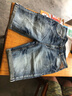 新款藍灰色破洞短款牛仔褲男士中褲韓版半褲潮牌五分褲男式工裝短褲男生運動(dòng)短褲潮流個(gè)性水洗薄款短褲子男 JSN-818藍灰色 32 曬單實(shí)拍圖