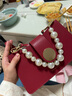 CinvaiKrose2025年新款紅色新娘包結(jié)婚包包女包斜挎單肩包生日七夕情人節(jié)禮物 酒紅色【送老婆女友禮物走心】 曬單實拍圖