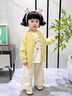 班喜迪女童套裝秋裝2025新款洋氣寶寶開衫小童褲子時髦春秋款兒童三件套 黃色 130 曬單實拍圖