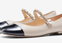 NINE WEST/玖熙法式仙女風(fēng)瑪麗珍鞋平底女單鞋NF459001KK 黑/米白 36 曬單實(shí)拍圖