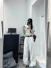 凡小如牛仔褲子女秋冬休閑闊腿直筒褲2024年新款百搭寬松垂感拖地長(cháng)褲 白色 S 【褲長(cháng)100cm】 曬單實(shí)拍圖