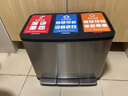 順南 腳踏垃圾桶不銹鋼分類(lèi)垃圾桶環(huán)保家用辦公室翻蓋雙桶干濕垃圾桶 三桶27L【內桶9L*3】 曬單實(shí)拍圖