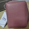 袋鼠頭層牛皮風(fēng)琴卡包男女防消磁防盜刷大容量卡套小巧卡夾零錢(qián)包 粉色14卡 曬單實(shí)拍圖