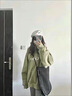 矜持范超火古著衛(wèi)衣女秋冬款oversize無帽加絨外套ins潮學(xué)生寬松上衣服 綠色-加絨款_優(yōu)質(zhì)面料 S _60-85斤 曬單實(shí)拍圖