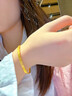 中國黃金（CHINA GOLD）足金黃金手鐲碎碎冰亮片吉言送女朋友老婆媽媽生日七夕情人節(jié)禮物 碎碎冰手鐲 凈金重約 5.2g 56# 曬單實(shí)拍圖