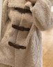 朗姿顆粒純羊毛短外套復古翻領(lǐng)仿皮草上衣女曠野美拉德冬新款 淺米色 L 曬單實(shí)拍圖