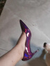 旭小彥情趣高跟鞋床上炮鞋sm性感紫色絕美高跟鞋細跟尖頭女士單鞋攻速鞋 電光紫10厘米跟 36 曬單實(shí)拍圖