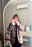 予瑾復(fù)古格子毛呢外套女秋冬2024新款寬松中長(zhǎng)款鹽系長(zhǎng)袖呢子西裝大衣 圖片色 S 建議80-90斤 曬單實(shí)拍圖