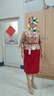 金柏尼小個子喜婆婆禮服裝婚宴2025最新款高貴年輕媽媽婚宴禮服國慶穿 酒紅色圓領(lǐng)7分袖 L 曬單實拍圖