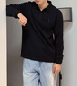 哈吉斯（HAZZYS）男裝翻領(lǐng)上衣休閑通勤純色長(cháng)袖ABTZE0BCF01 黑色BK 175/96A48 曬單實(shí)拍圖