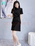 綠夕（REAXUR）女士裙子女夏季2025新款小個子連衣裙夏天氣質(zhì)T恤裙收腰顯瘦衣服 黑色 M （建議100斤-110斤） 曬單實拍圖
