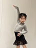 艾舞戈兒童舞蹈服毛衣女童春秋季長(cháng)袖芭蕾舞服練功服跳舞針織小外套披肩 灰色-加厚款 130 碼 (身高125-135cm) 曬單實(shí)拍圖