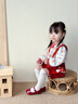 幼歌（YOUGE）寶寶背帶褲2024新款春季紅色復古燈芯絨可愛(ài)背帶短褲潮 漿果紅 90 cm 曬單實(shí)拍圖