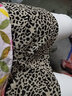 深呼吸DEEP BREATH復古綁帶豹紋印花短裙高腰半身裙A200271 豹紋 S (2) 曬單實(shí)拍圖