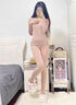 莫代爾中厚保暖內(nèi)衣女加厚加絨棉毛衫線衣線褲德絨發(fā)熱女士秋衣秋褲套裝 燕麥粉-雙面絨套裝 M/160 曬單實(shí)拍圖