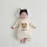 優(yōu)奇兒童睡衣春秋純棉寶寶爬行服1-3-6歲大童家居服睡衣嬰兒長(zhǎng)袖睡袍 【A類，護(hù)肚睡袍】蘋果熊 80 cm 曬單實(shí)拍圖
