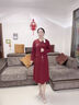 富夕十月結(jié)婚媽媽禮服春秋紅色連衣裙套裝高貴2025新款喜婆婆婚宴旗袍 紅色 3XL 建議115-130斤 曬單實拍圖
