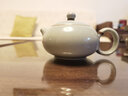 寧不凡 汝窯茶壺陶瓷單壺功夫茶具個(gè)人泡茶壺開(kāi)片可養(yǎng)汝瓷豆青色 扁玉西施壺（230ml) 曬單實(shí)拍圖