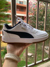 彪馬（PUMA）板鞋男鞋女鞋 25夏季新款運動鞋情侶小白鞋子皮面透氣低幫休閑鞋 【米白/墨綠配色】翻毛皮鞋跟貼片 38.5 (內長245mm) 曬單實拍圖