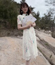 茵樂(lè )黎（YINLELI）輕奢女裝國風(fēng)連衣裙夏季新款短袖印花小清新收腰顯瘦小個(gè)子短袖裙 圖片色 M/95-110 曬單實(shí)拍圖