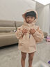 迷你巴拉【戶(hù)外風(fēng)】女童便服秋時(shí)尚洋氣時(shí)髦寬松蝙蝠袖外套 橡皮粉61209 105 曬單實(shí)拍圖