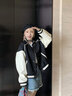 VEGA CHANG棒球服外套女2025春季新款設計感寬松顯瘦美式夾克上衣 棒球黑 M 曬單實(shí)拍圖